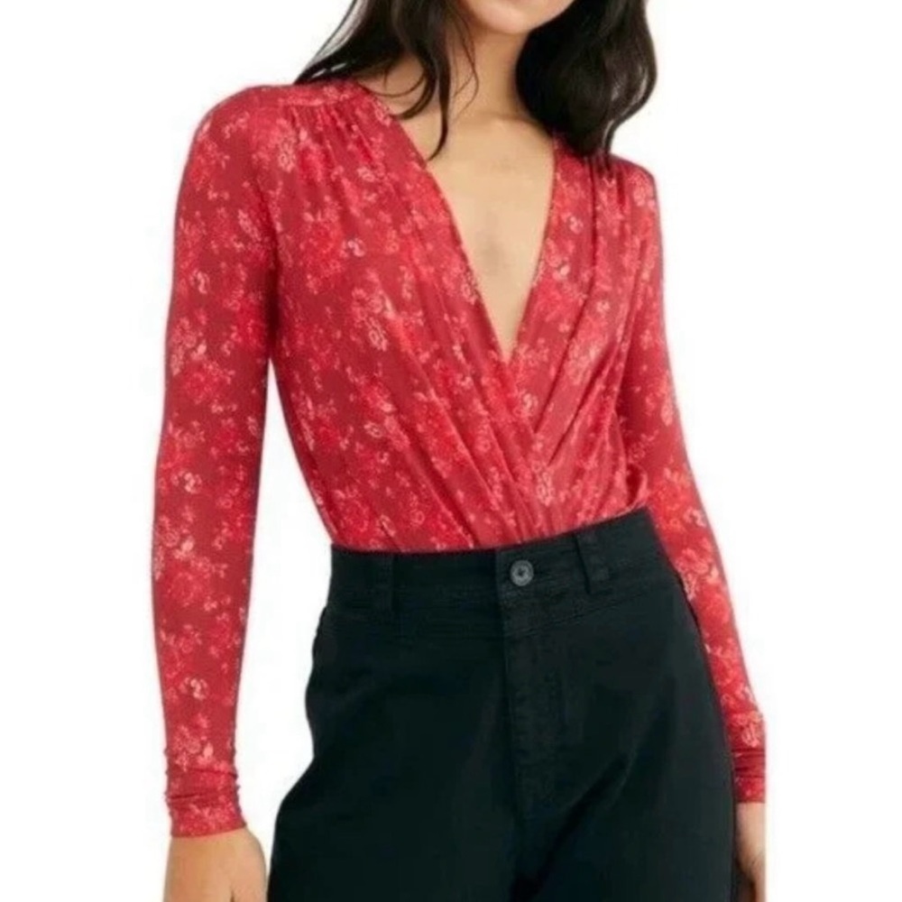 Intimately Free People printed turnt floral long sleeve shirt size medium